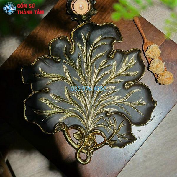 Khay sứ đen mẫu khác