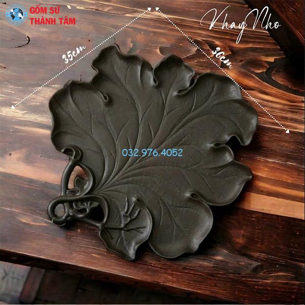 Khay sứ đen mẫu khác