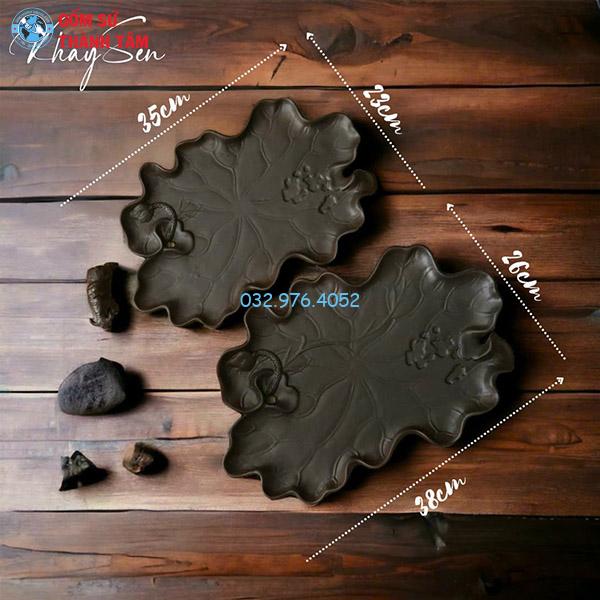 Khay sứ đen mẫu khác