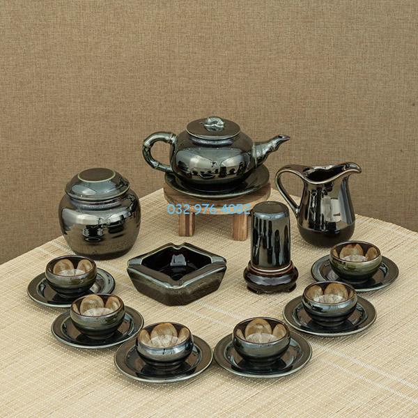 Ấm Chén Hỏa Biến Ánh Bạc Đồng