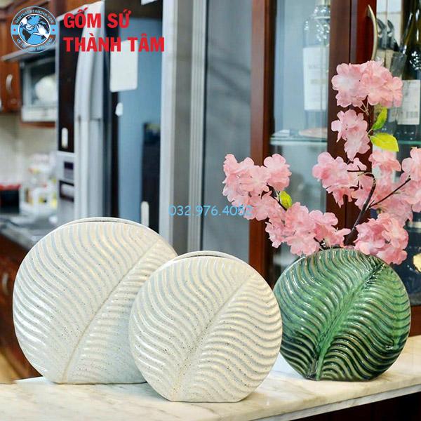 Bình hoa bát tràng khắc nổi đa dạng mẫu mã