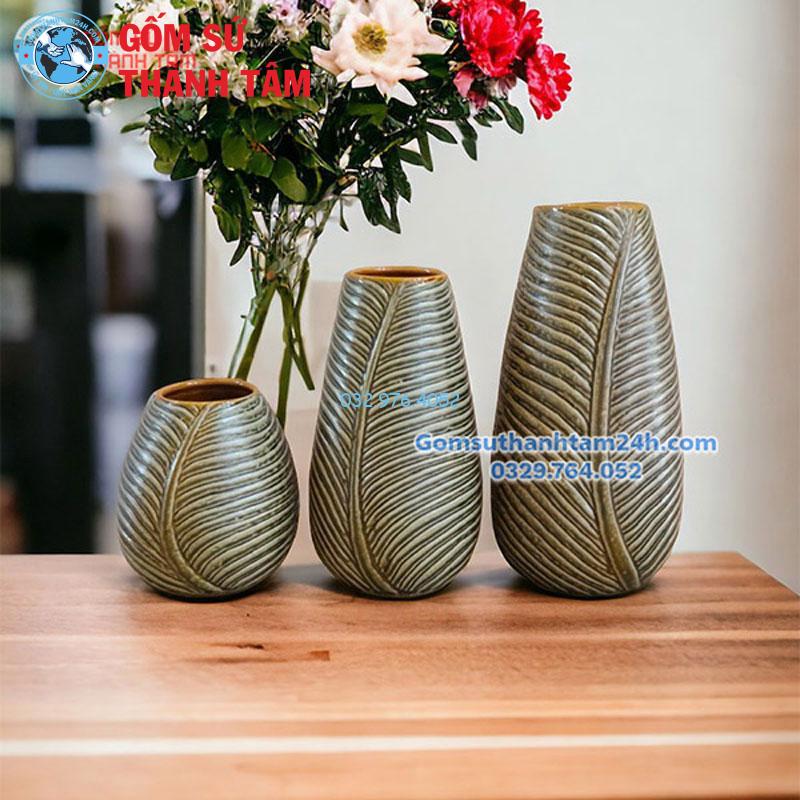 Bình hoa gốm sứ bát tràng nhiều kích thước