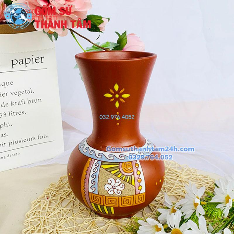 Bình hoa gốm sứ họa tiết đẹp mắt