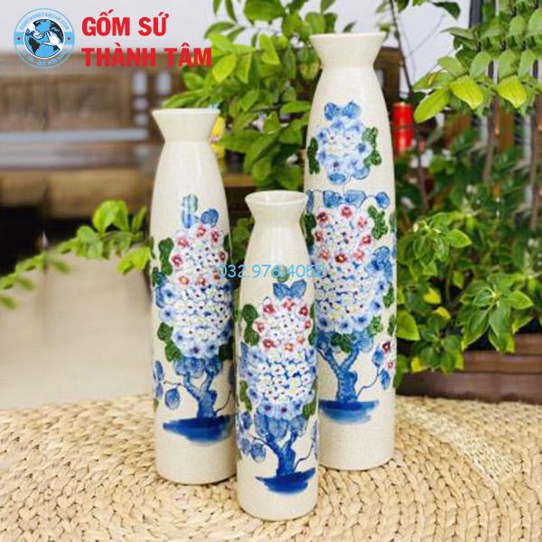 Bình hoa men rạn dài