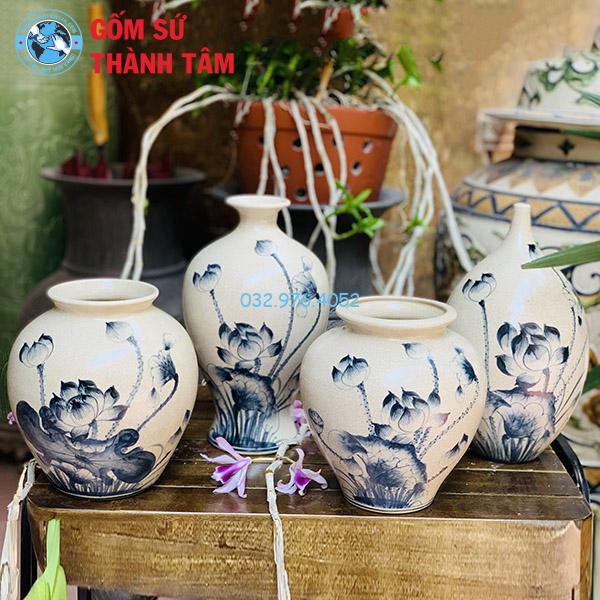 Bình hoa men rạn cổ đơn giản
