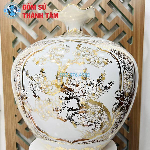 Bình hút lộc mệnh kim tứ quý bình miệng loe vẽ kỹ