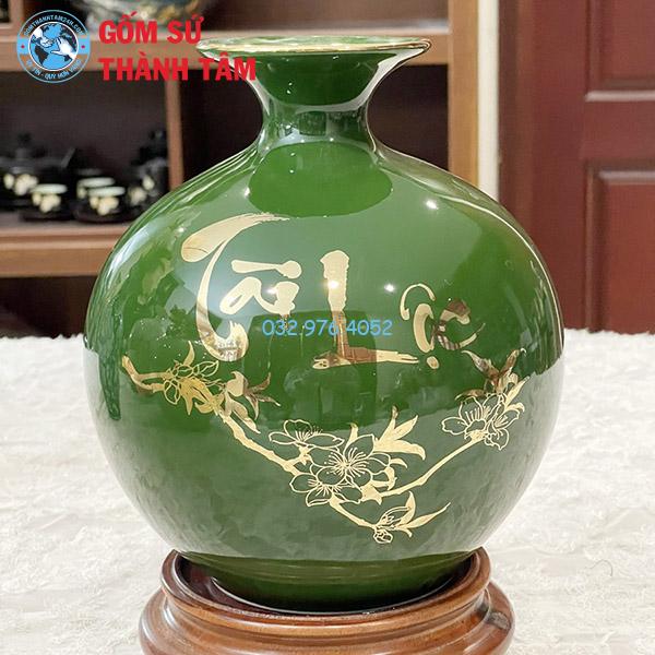 Bình hút lộc mệnh mộc công đào trơn 24k