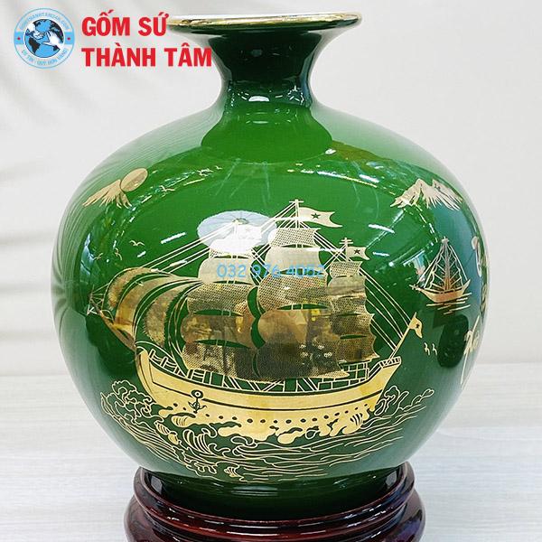 Bình hút lộc mệnh mộc thuận buồm xuôi gió trơn 24k