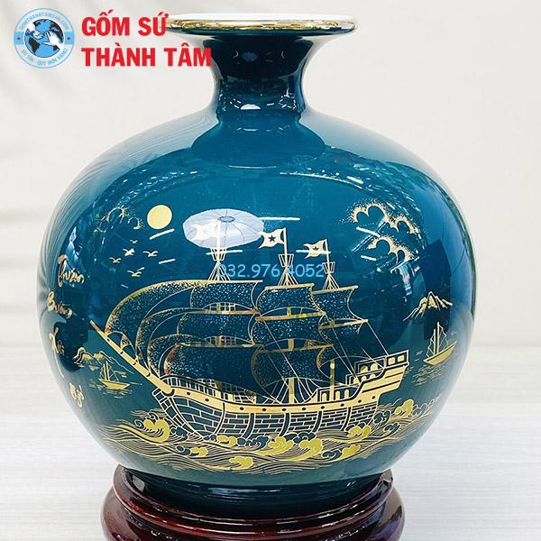 Bình hút lộc mệnh mộc thuận buồm xuôi gió trơn 24k