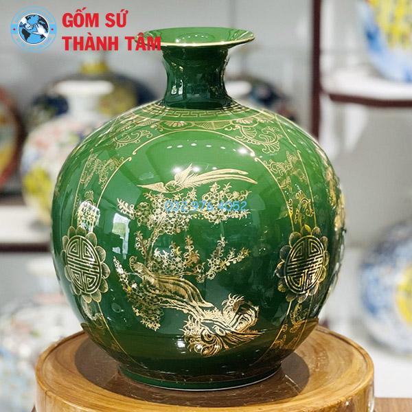 Bình hút lộc mệnh mộc tứ quý trơn 24k