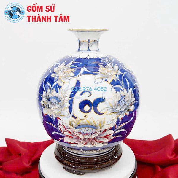 Bình hút lộc vẽ vàng chữ các mẫu