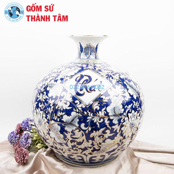 Bình hút lộc vẽ vàng hoa các mẫu