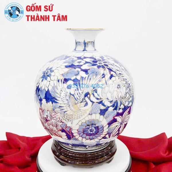 Bình hút lộc vẽ vàng hoa các mẫu