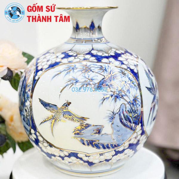 Bình hút lộc vẽ vàng tứ quý