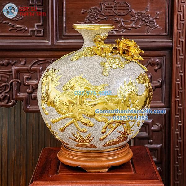 Mẫu bình hút tài lộc mạ vàng