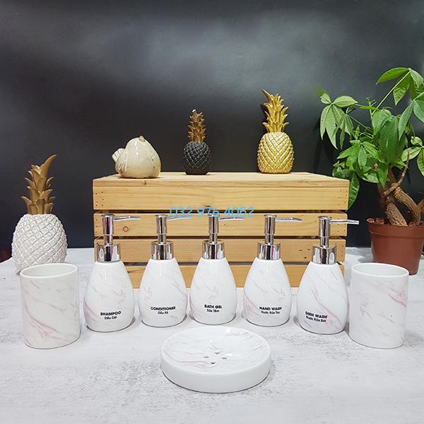 Bình xịt phòng tắm dáng boom men trắng