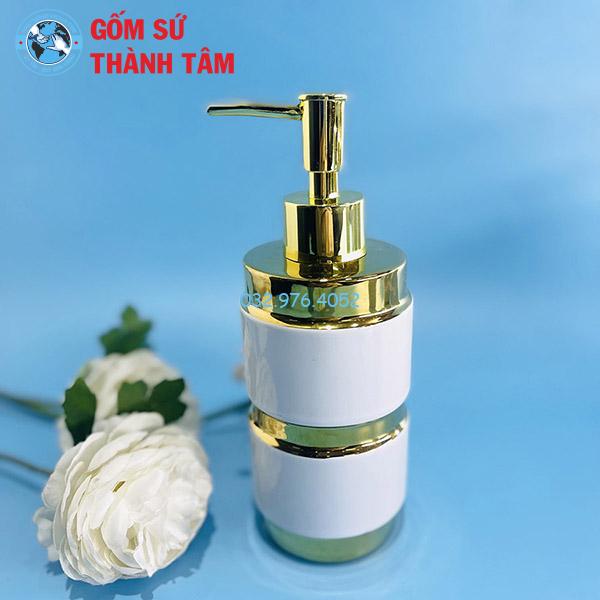 Bình xịt phòng tắm men dáng trụ vân vàng