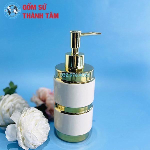 Bình xịt phòng tắm men dáng trụ vân vàng
