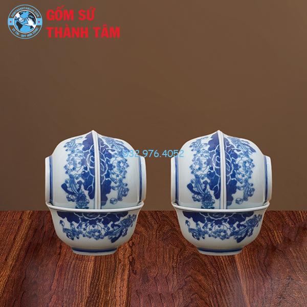 Bộ Bát Đĩa Thắp Hương Men Trắng Sen