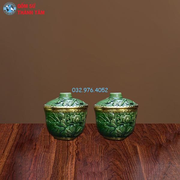 Bộ đồ thờ men ngọc lục bảo – Bát trà sâm