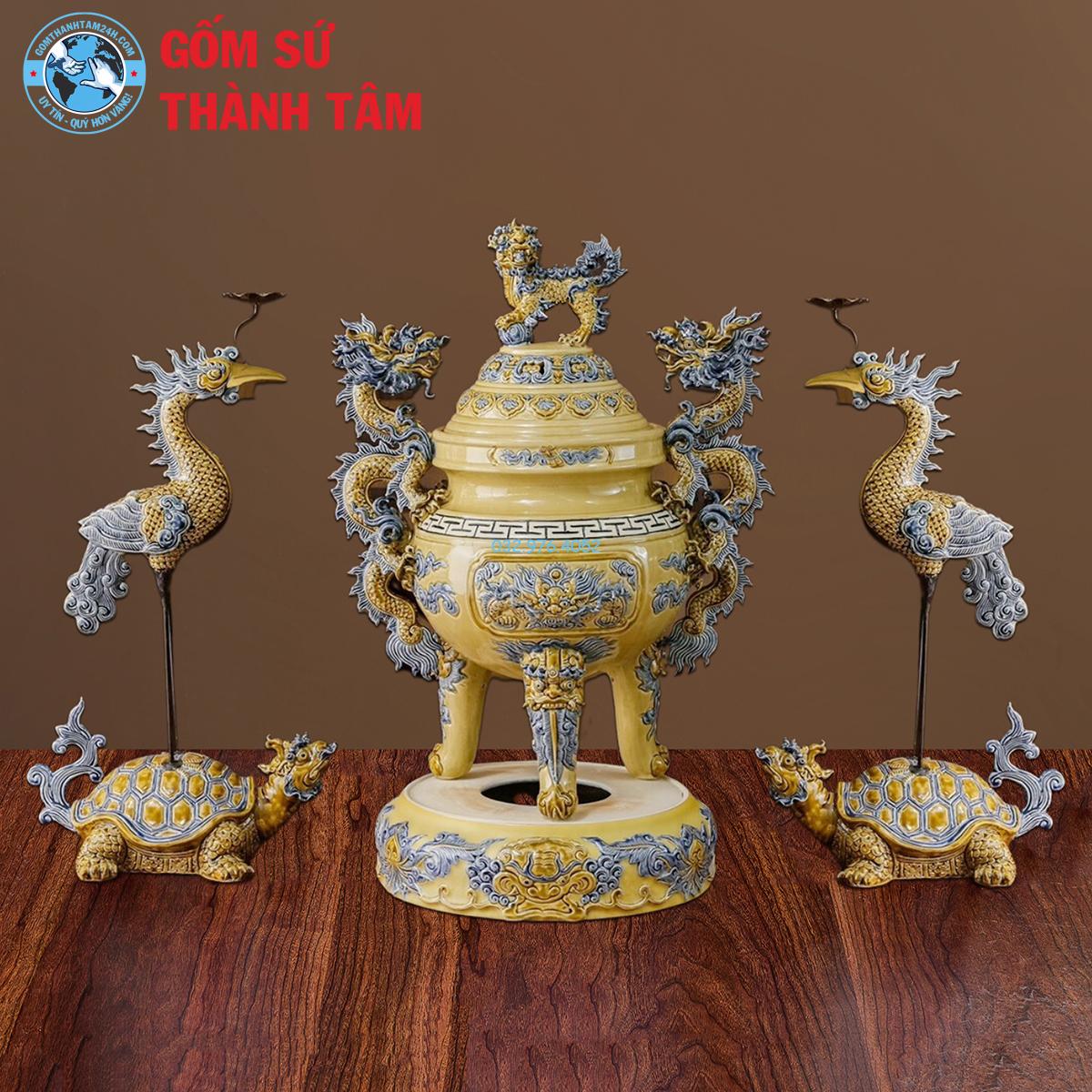 Bộ Lư Hương Đỉnh Hạc Bản Mệnh