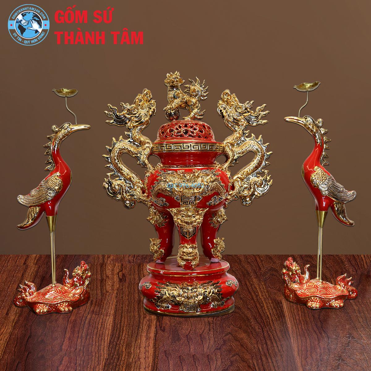 Bộ Lư Hương Đỉnh Hạc Bản Mệnh