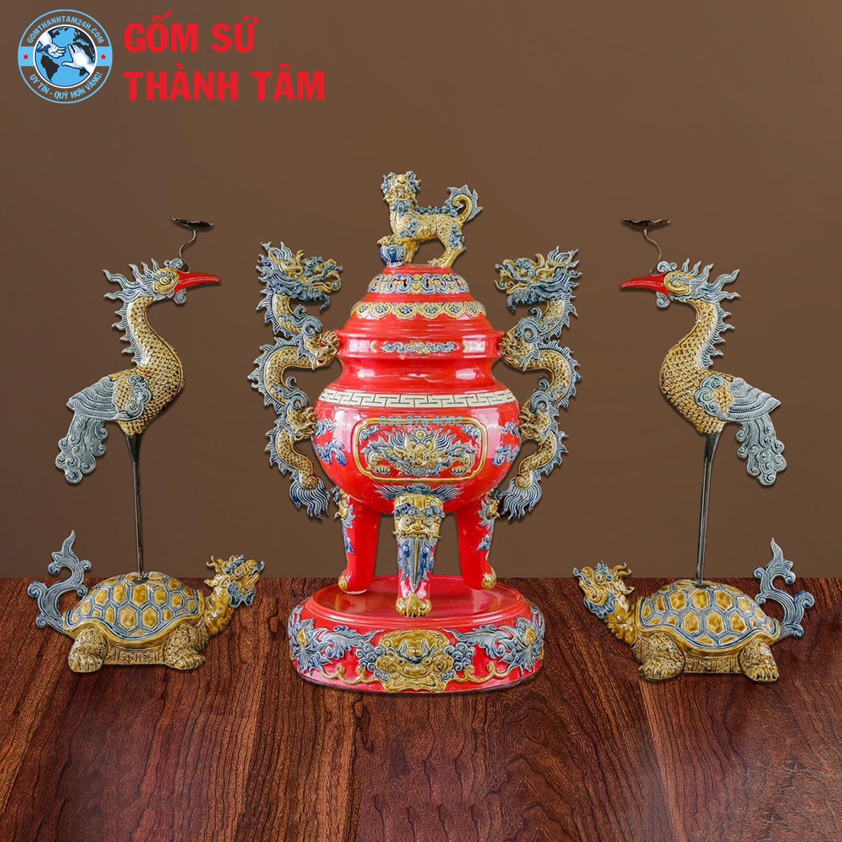 Bộ Lư Hương Đỉnh Hạc Bản Mệnh