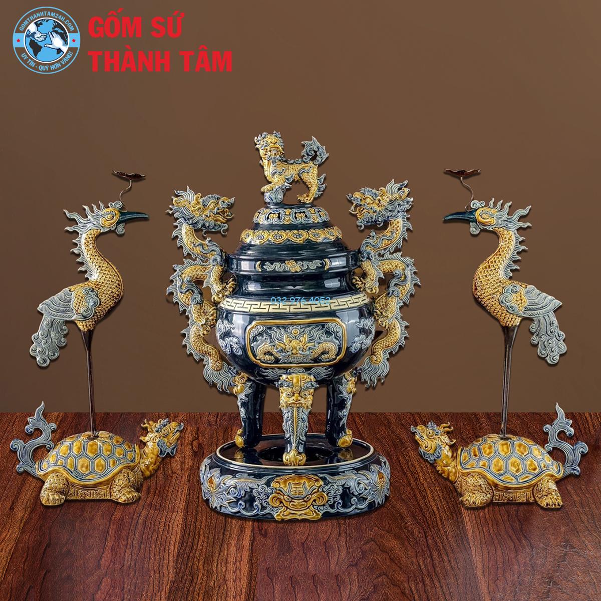 Bộ Lư Hương Đỉnh Hạc Bản Mệnh