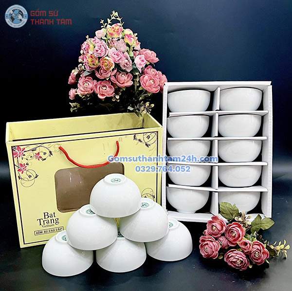 BỘ BÁT ĂN CƠM MEN TRÁNG 6 BÁT, 8 BÁT DÀY DẶN