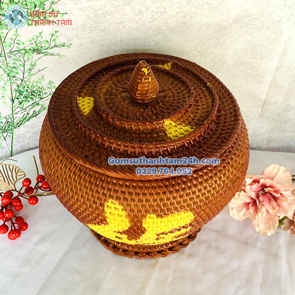 BAO Ủ ẤM TRÀ NHỰA GIẢ MÂY TRE ĐAN DỄ VỆ SINH