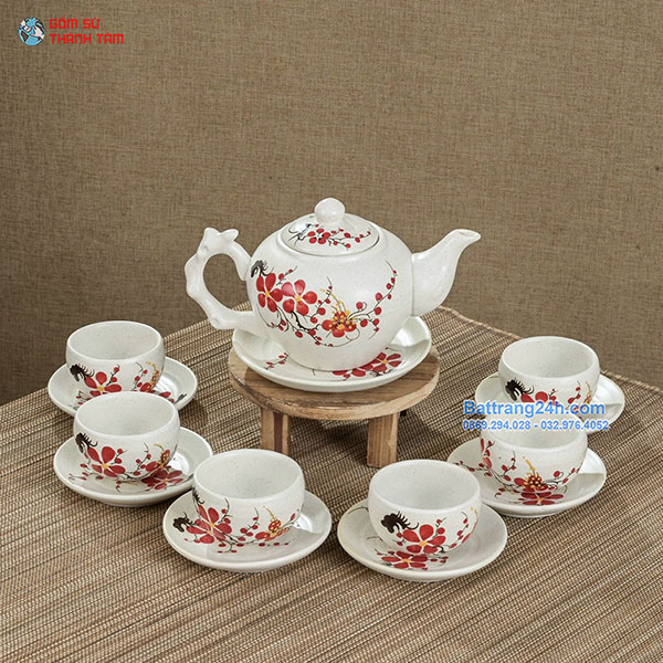 BỘ ẤM CHÉN ĐỘC ĐÁO HOẠ TIẾT VẼ TAY TỈ MỈ