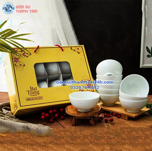 BỘ BÁT ĂN CƠM MEN TRÁNG 6 BÁT, 8 BÁT DÀY DẶN