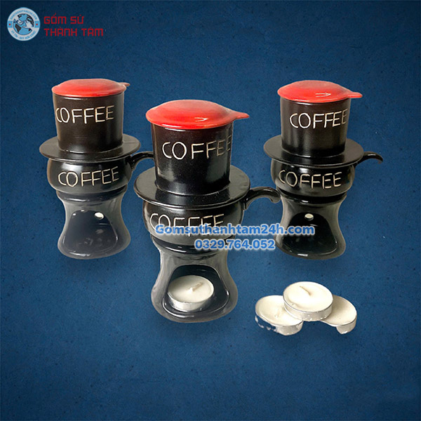PHIN CAFE GỐM SỨ DÁNG TO HOẠ TIẾT CHỮ CAFE