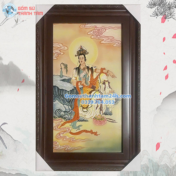 TRANH SỨ BÁT TRÀNG BỒ TÁT KHUNG CHỮ NHẬT