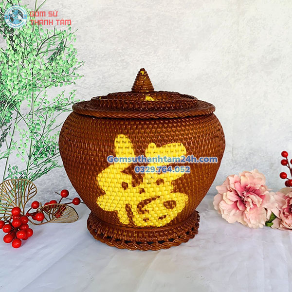 BAO Ủ ẤM TRÀ NHỰA GIẢ MÂY TRE ĐAN DỄ VỆ SINH