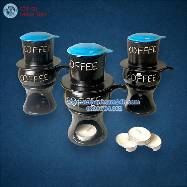 PHIN CAFE GỐM SỨ DÁNG TO HOẠ TIẾT CHỮ CAFE