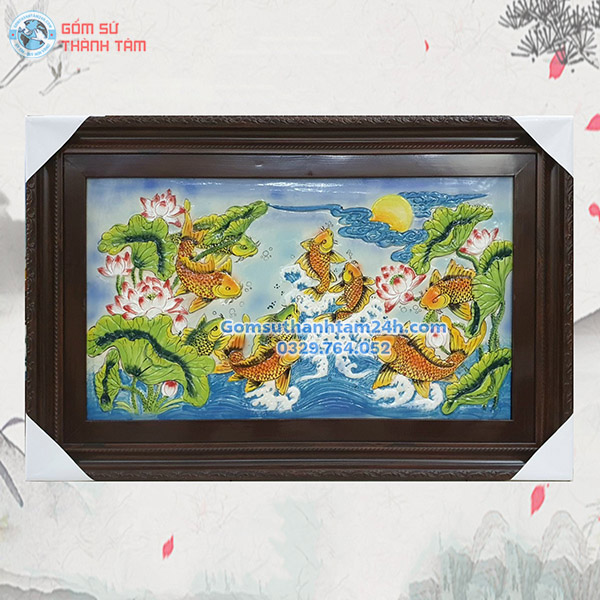 TRANH SỨ CỬU NGƯ QUẦN HỘI Ý NGHĨA PHONG THUỶ