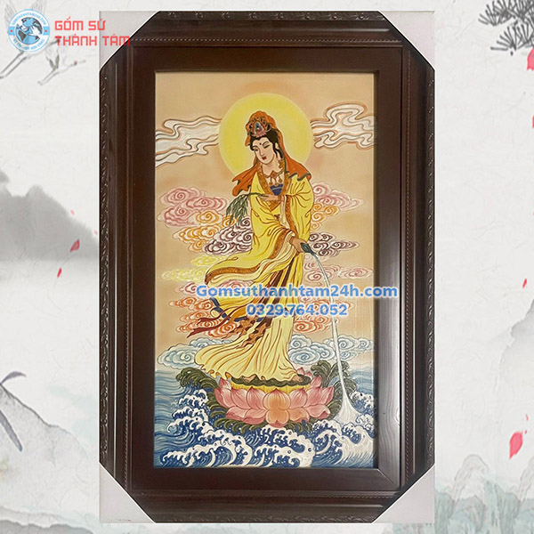 TRANH SỨ BÁT TRÀNG BỒ TÁT KHUNG CHỮ NHẬT