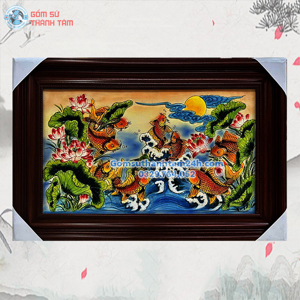 TRANH SỨ CỬU NGƯ QUẦN HỘI Ý NGHĨA PHONG THUỶ