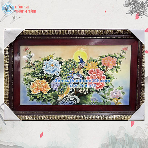 TRANH SỨ BÁT TRÀNG HOA LÁ TRANG TRÍ ĐẸP MẮT
