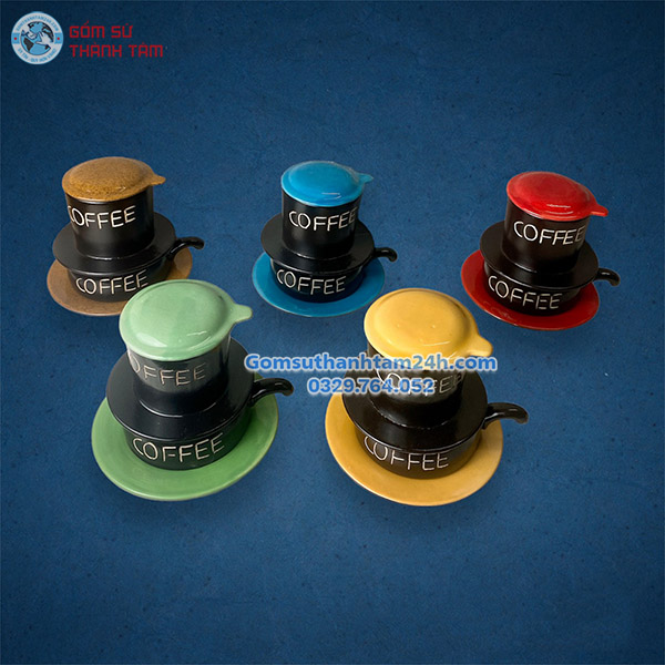 PHIN CAFE GỐM SỨ DÁNG NHỎ HOẠ TIẾT CHỮ COFFEE