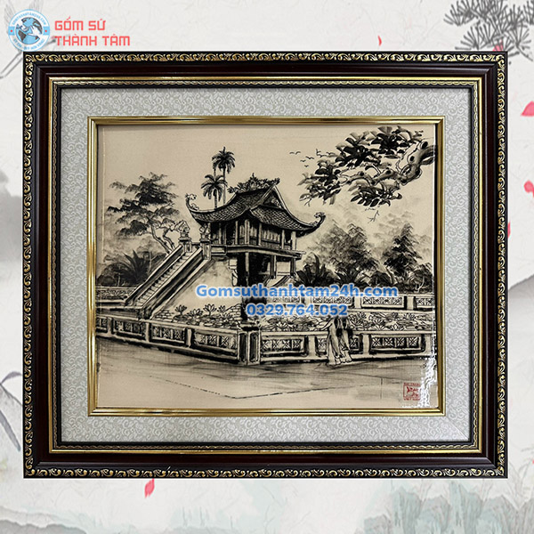 TRANH SỨ BÁT TRÀNG CẢNH HÀ NỘI KHUNG CỠ NHỎ