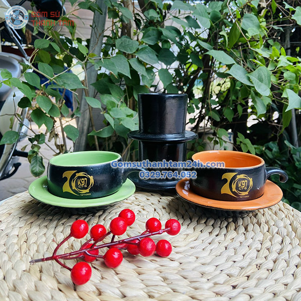 PHIN CAFE GỐM SỨ IN LOGO THEO YÊU CẦU