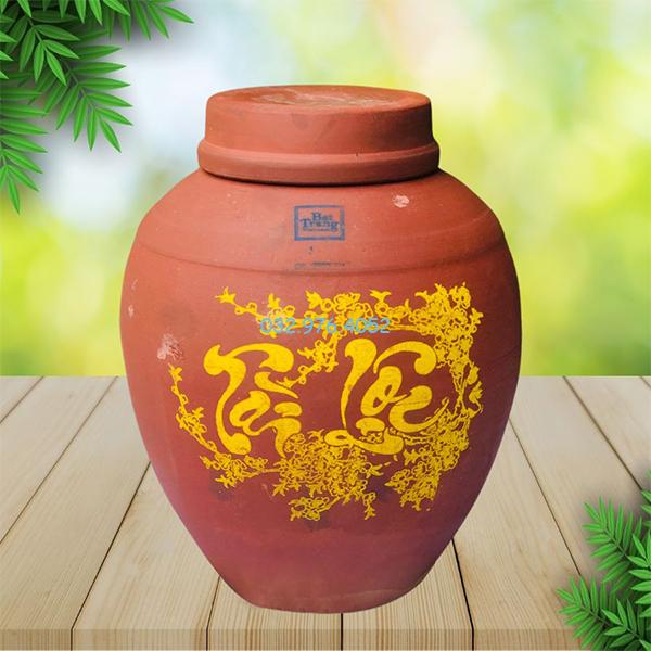 Chum Đựng Gạo Tài Lộc Nắp Phẳng