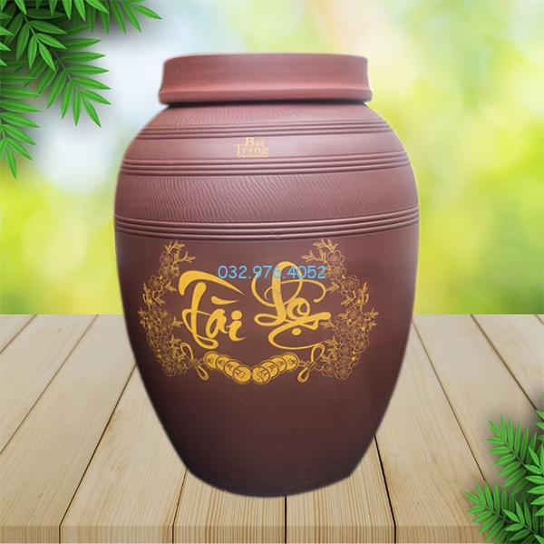 Chum Đựng Gạo Tài Lộc Nắp Phẳng