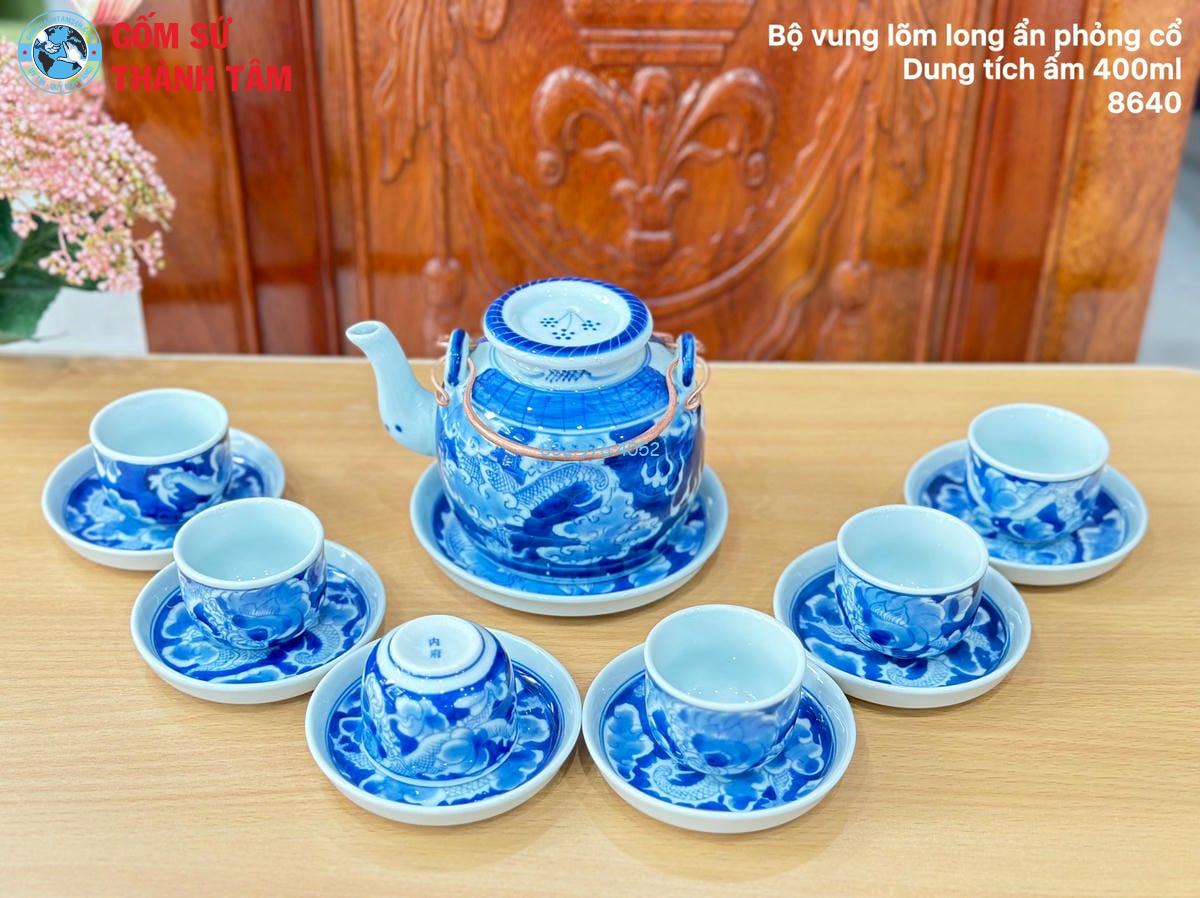 Combo Ấm Chén Men Xanh Trơn