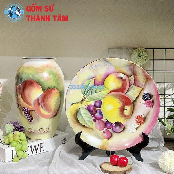 Đĩa sứ lưu niệm màu