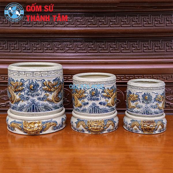 Đồ thờ men rạn rời rồng bát hương
