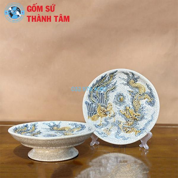 Đồ thờ men rạn rời rồng mâm bồng