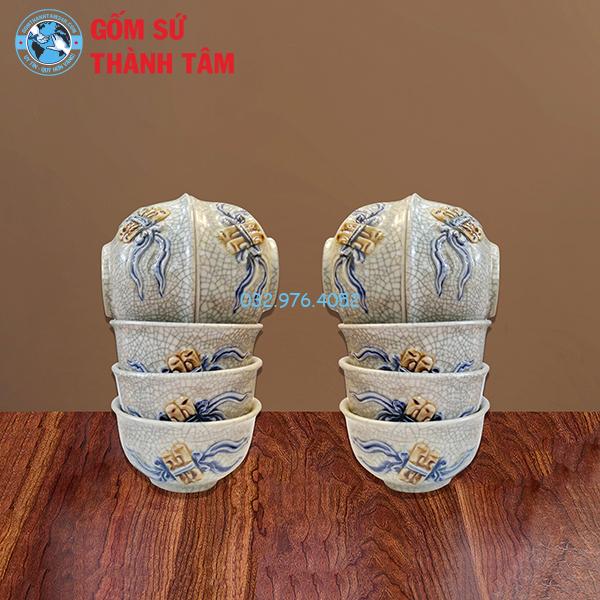 Đồ thờ men rạn rời sen bát đĩa